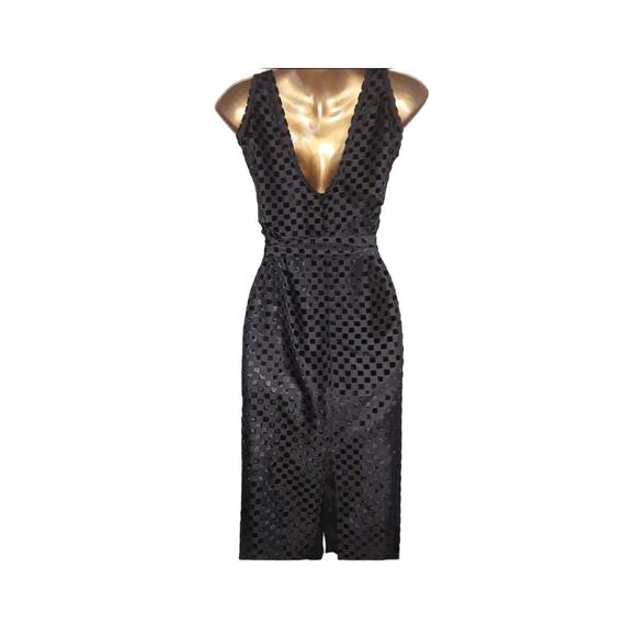 NWT Sz XS Tyler McGillivary SERENA Black Sheath Dress With Belt - Picture 2 of 5